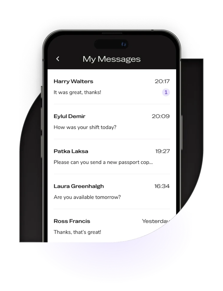 Panther messaging interface on a phone